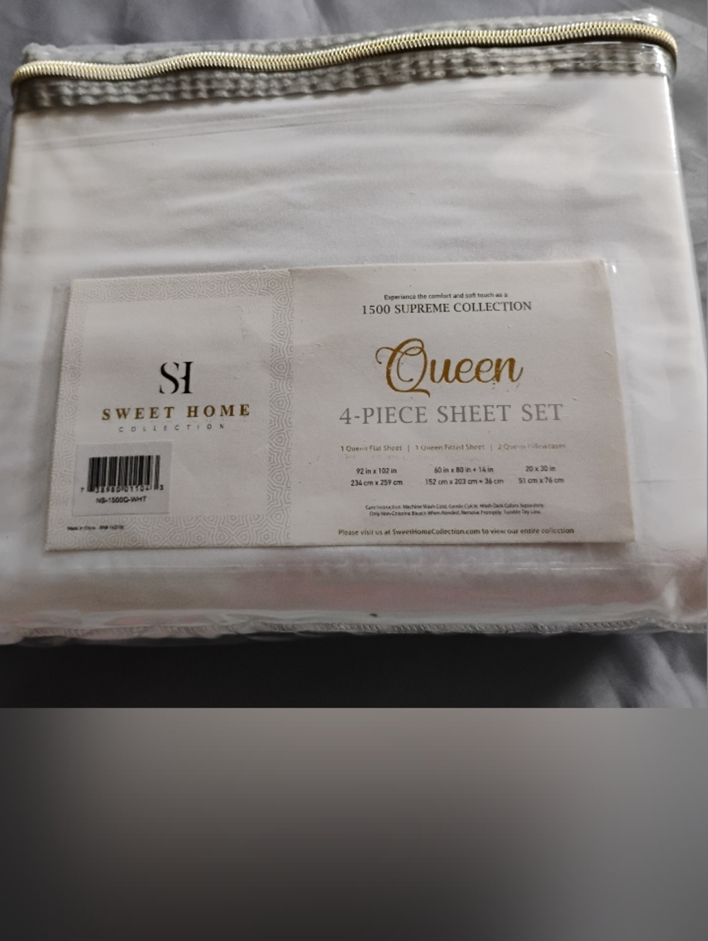 Sweet Home 4-Piece Queen Sheet Set in White